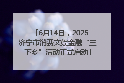 6月14日，2025济宁市消费文娱金融“三下乡”活动正式启动